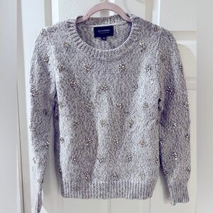 Banana Republic Limited Edition Rhinestone Embellished Wool Blend Sweater Sz XS